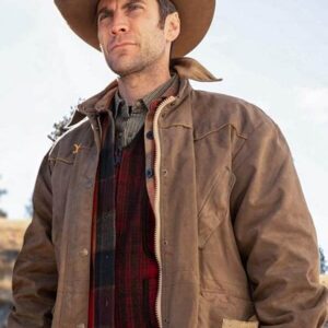 Wes Bentley Yellowstone Jamie Dutton Brown Leather Jacket