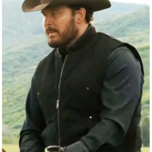 Cole Hauser Yellowstone Rip Wheeler Black Wool Vest