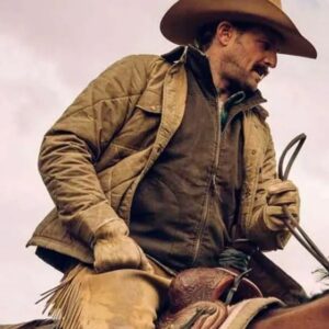 Josh Lucas Yellowstone Season 5 Brown Quilted Jacket